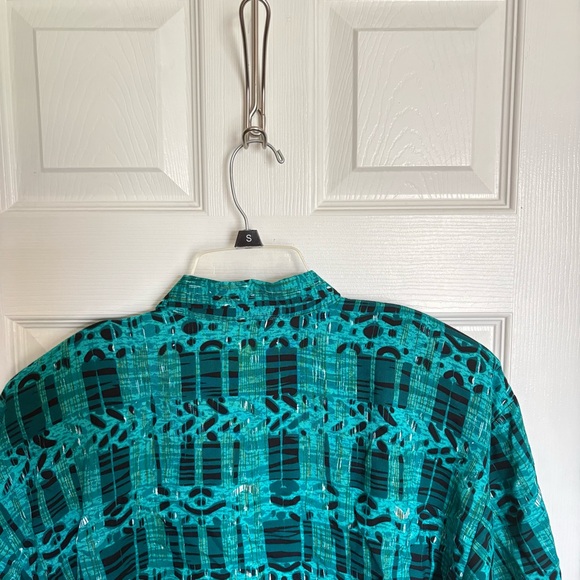 Judy Knapp California Medium Geometric Pattern Boho Classic Collar Vintage Shirt - Picture 4 of 6